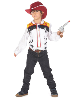  Frecher Cowboy Jungen-Kostüm für Fasching weiss-rot-gelb, fig. 1 