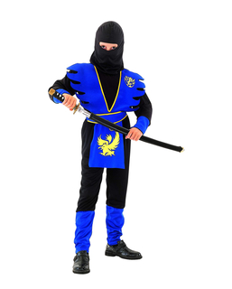  Ninjakostüm für Kinder schwarz-blau-gelb, fig. 1 