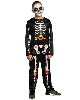  Dia de los Muertos-Kostüm-Overall für Kinder schwarz-bunt, fig. 1 