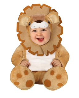  Löwe-Babykostüm Tier-Overall für Karneval Zoo braun-weiss, fig. 1 