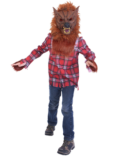  Tollwütiger Werwolf Kinderkostüm für Jungen Halloween braun-rot-weiss, fig. 1 