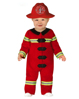  Tapferer Feuerwehrmann-Kostüm für Kleinkinder Karneval rot-schwarz-gelb, fig. 1 