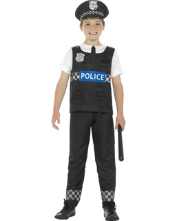  Polizisten Kostüm schwarz und weiß für Jungen, fig. 1 