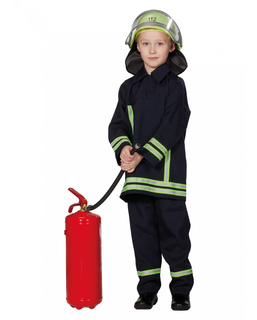  Tapferer Feuerwehrmann Kinderkostüm für Jungen Fasching blau-gelb, fig. 1 