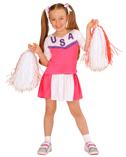  Sportliches Cheerleader Kostüm für Mädchen pink-weiss, fig. 1 