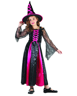  Hexen-Mädchenkostüm für Halloween schwarz-pink, fig. 1 