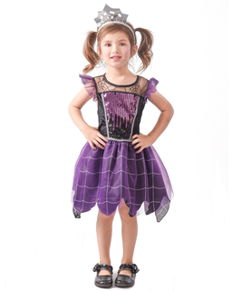  Spinnenkönigin Kinderkostüm Halloween für Mädchen violett-schwarz, fig. 1 