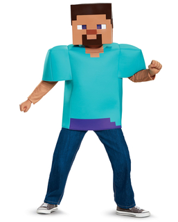  Steve Minecraft™-Kostüm für Kinder Videospielfigur türkis, fig. 1 