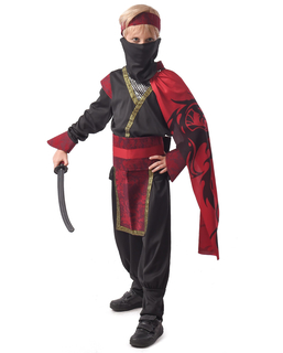  Ninja-Karnevalskostüm für Jungen rot-schwarz, fig. 1 