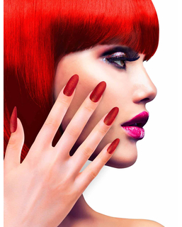  Faux ongles adhésifs rouge pailletés adulte, fig. 1 