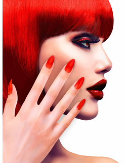  Faux ongles rouges adhésifs adulte, fig. 1 