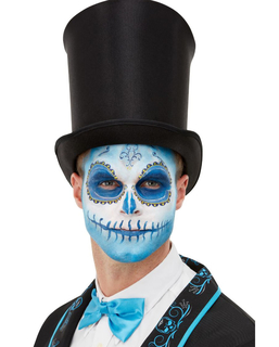  Blaues Dia de los Muertos Make-up- und Tattoo-Set für Erwachsene, fig. 1 