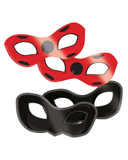  8 Pappmasken Ladybug™ rot schwarz, fig. 1 