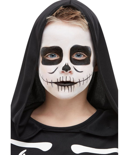  Schauriges Skelett-Make-up für Kinder Halloween schwarz-weiss, fig. 1 