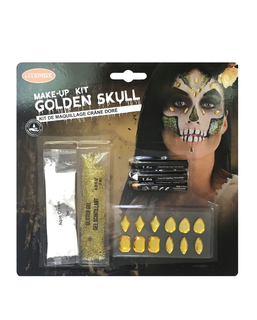  Sexy goldenes Skelett-Make-up-Set für Erwachsene, fig. 1 