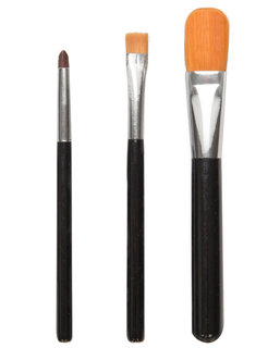  Make-up Pinsel-Set Schmink-Zubehör 3-teilig schwarz-silberfarben, fig. 1 