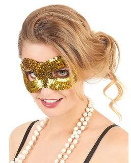  Halbmaske mit goldfarbenen Pailletten für Erwachsene, fig. 1 