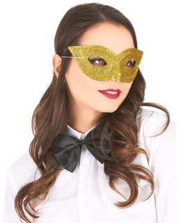  Glitzer-Maske für Erwachsene gold, fig. 1 