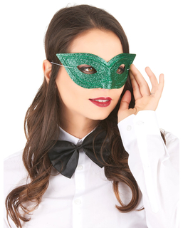  Venezianische Glitzer-Maske für Erwachsene grün, fig. 1 