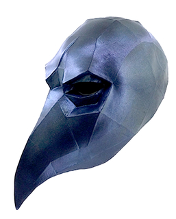  Masque corbeau low poly, fig. 1 