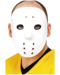  Masque de hockey blanc plastique adulte, fig. 1 