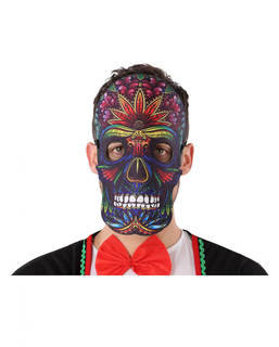  Sugar Skull-Maske Tag der Toten Halloween Zubehör bunt, fig. 1 