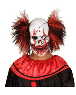  Masque latex clown rouge sanglant adulte Halloween, fig. 1 