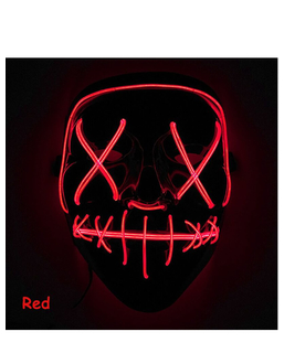  Leuchtende LED-Maske Halloween-Maske Mordnacht schwarz-rot, fig. 1 