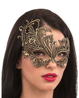  Makramee-Augenmaske Kostüm-Accessoire für Damen gold, fig. 1 