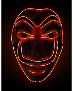  LED-Maske Bankräuber Halloween-Accessoire für Erwachsene rot, fig. 1 