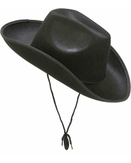  Chapeau cowboy noir adulte avec cordelette, fig. 1 