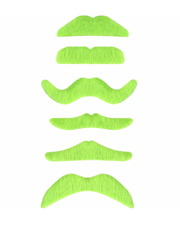  Moustache Schnurrbart für Erwachsene neongrün, fig. 1 