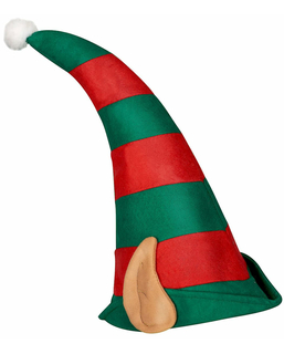  Bonnet lutin du Père Noël rayé avec oreilles adulte, fig. 1 