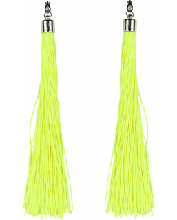  Boucles d'oreilles franges jaunes fluo adulte, fig. 1 