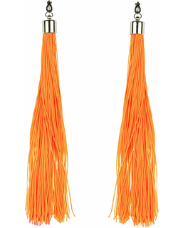  Boucles d'oreilles franges orange fluo adulte, fig. 1 