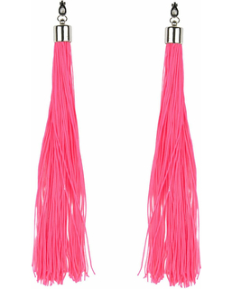  Boucles d'oreilles franges rose fluo adulte, fig. 1 