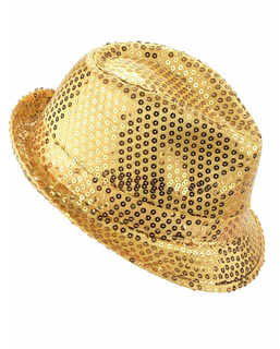  Chapeau borsalino à sequins doré adulte, fig. 1 