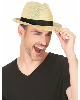  Chapeau borsalino écru bande noire adulte, fig. 1 