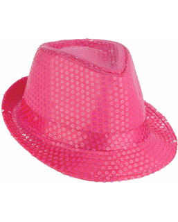  Chapeau borsalino à sequins rose fluo adulte, fig. 1 