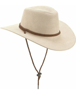  Chapeau cowboy luxe beige en suede adulte, fig. 1 