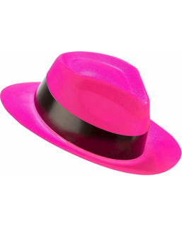  Chapeau gangster rose fluo adulte, fig. 1 