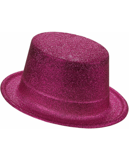  Chapeau haut de forme plastique pailleté fuschia adulte, fig. 1 