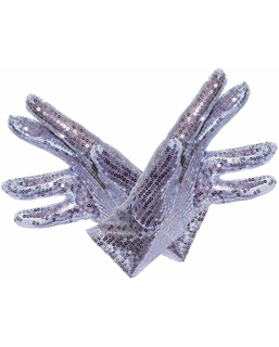  Gants courts argent à paillettes adulte, fig. 1 