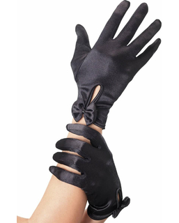  Gants courts noirs avec noeud femme, fig. 1 