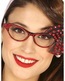  Lunettes années 50 avec noeud rouge femme, fig. 1 