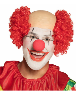  Perruque clown crâne nu rouge homme, fig. 1 