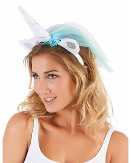  Serre-tête licorne avec voile multicolore adulte, fig. 1 