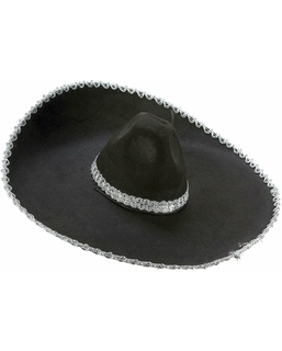  Sombrero noir bordure argentée adulte, fig. 1 