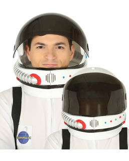  Helm für Astronauten Zubehör für Erwachsene weiss-schwarz, fig. 1 