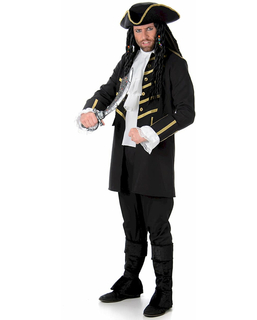  Déguisement pirate noir et doré homme, fig. 1 